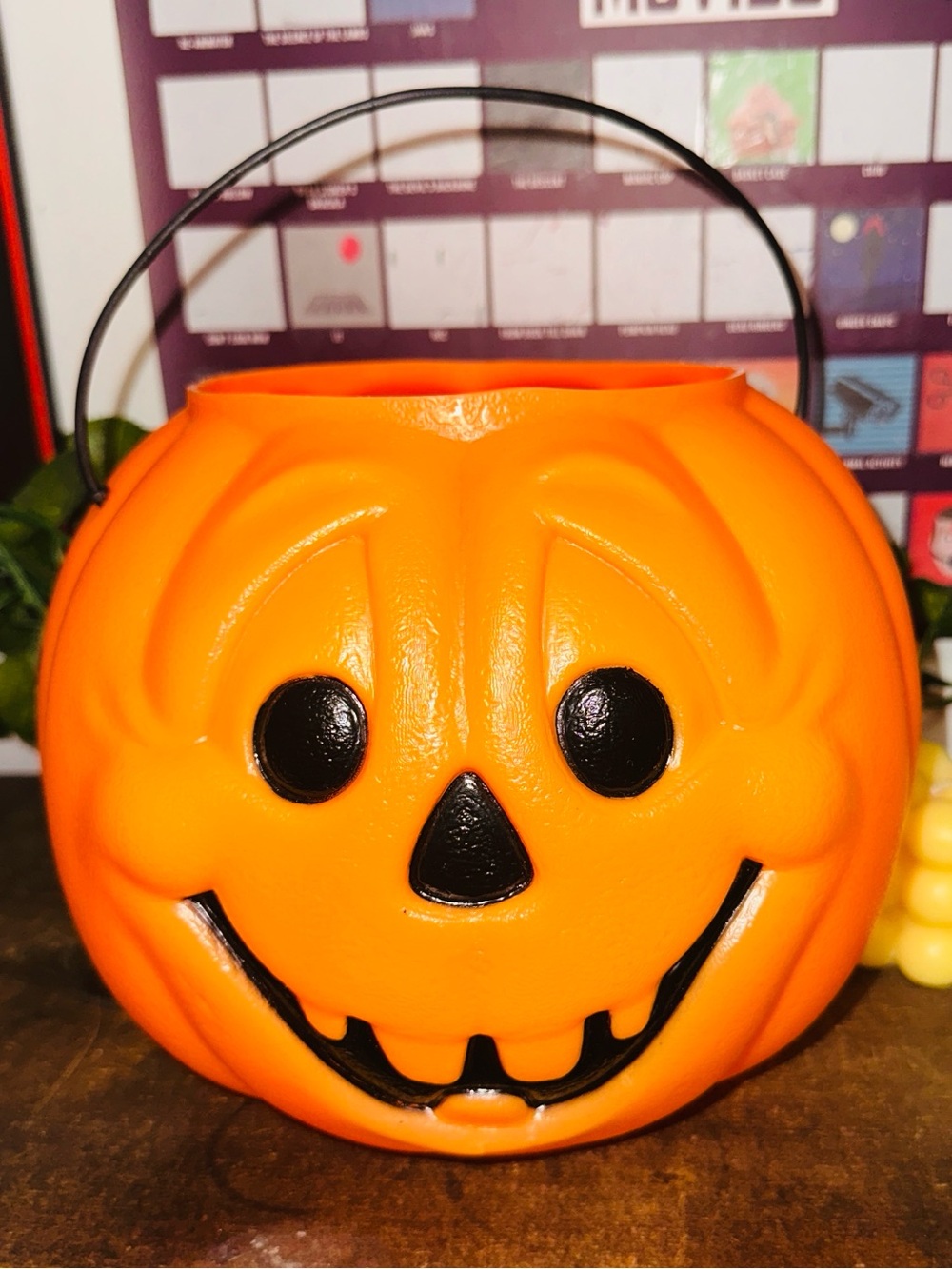 Vintage Pumpkin Jack-O-Lantern 90’s Candy Bucket
